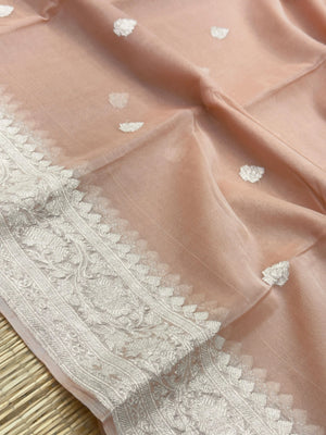 Banarasi Pure Khaddi Chiffon Saree-Self