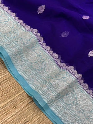 Banarasi Pure Khaddi Chiffon Saree