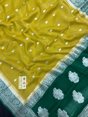 Banarasi Pure Khaddi Chiffon Saree