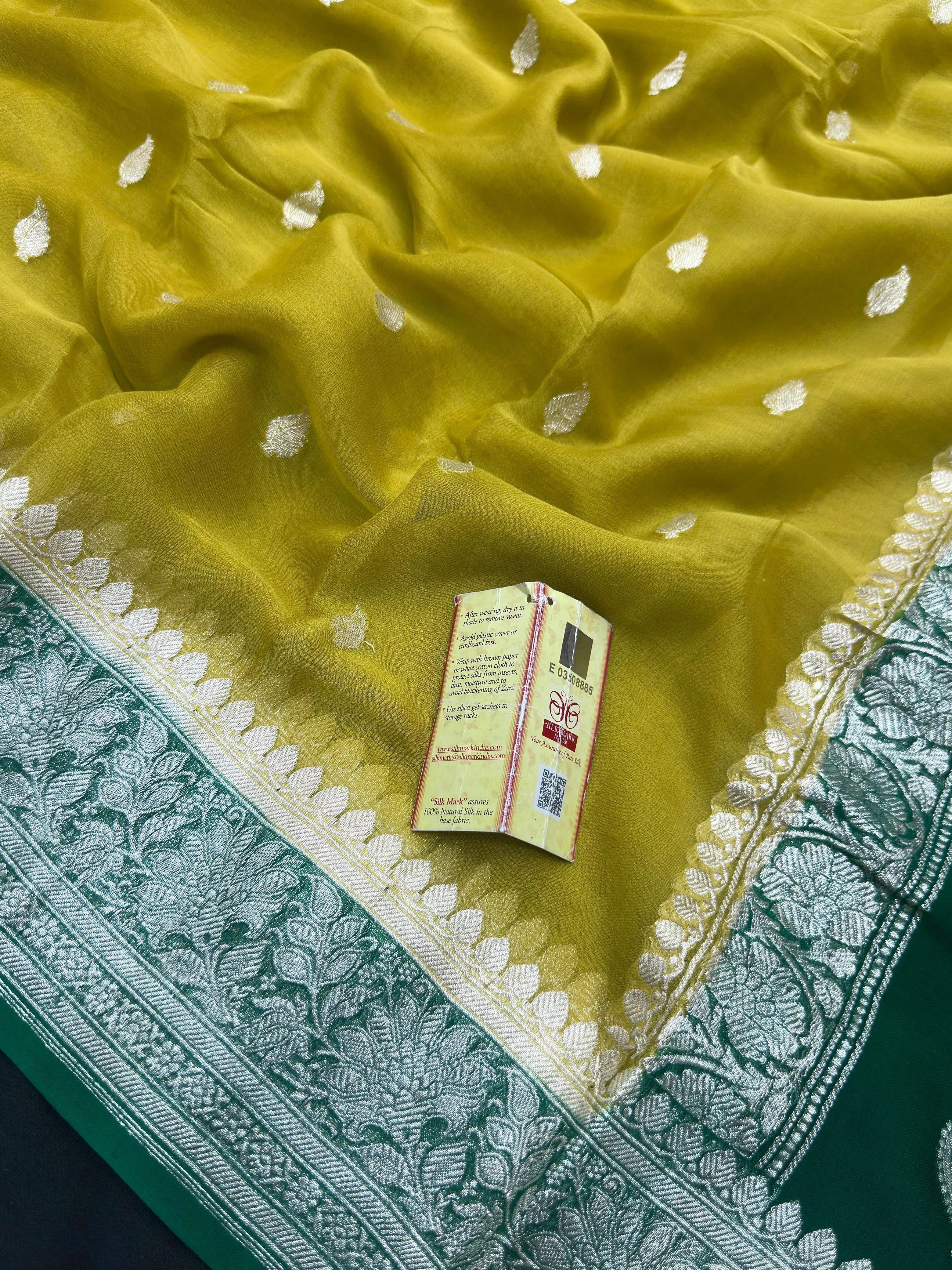 Banarasi Pure Khaddi Chiffon Saree