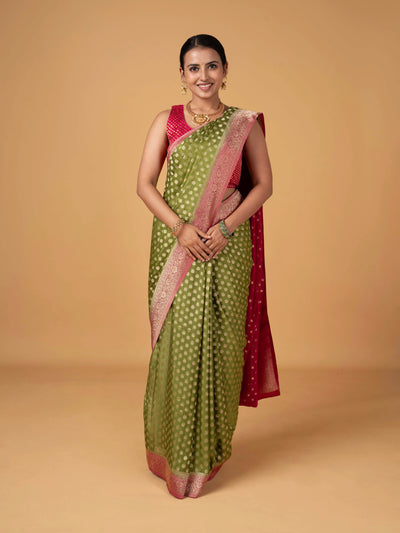 Banarasi Semi Khaddi Butti Georgette Saree