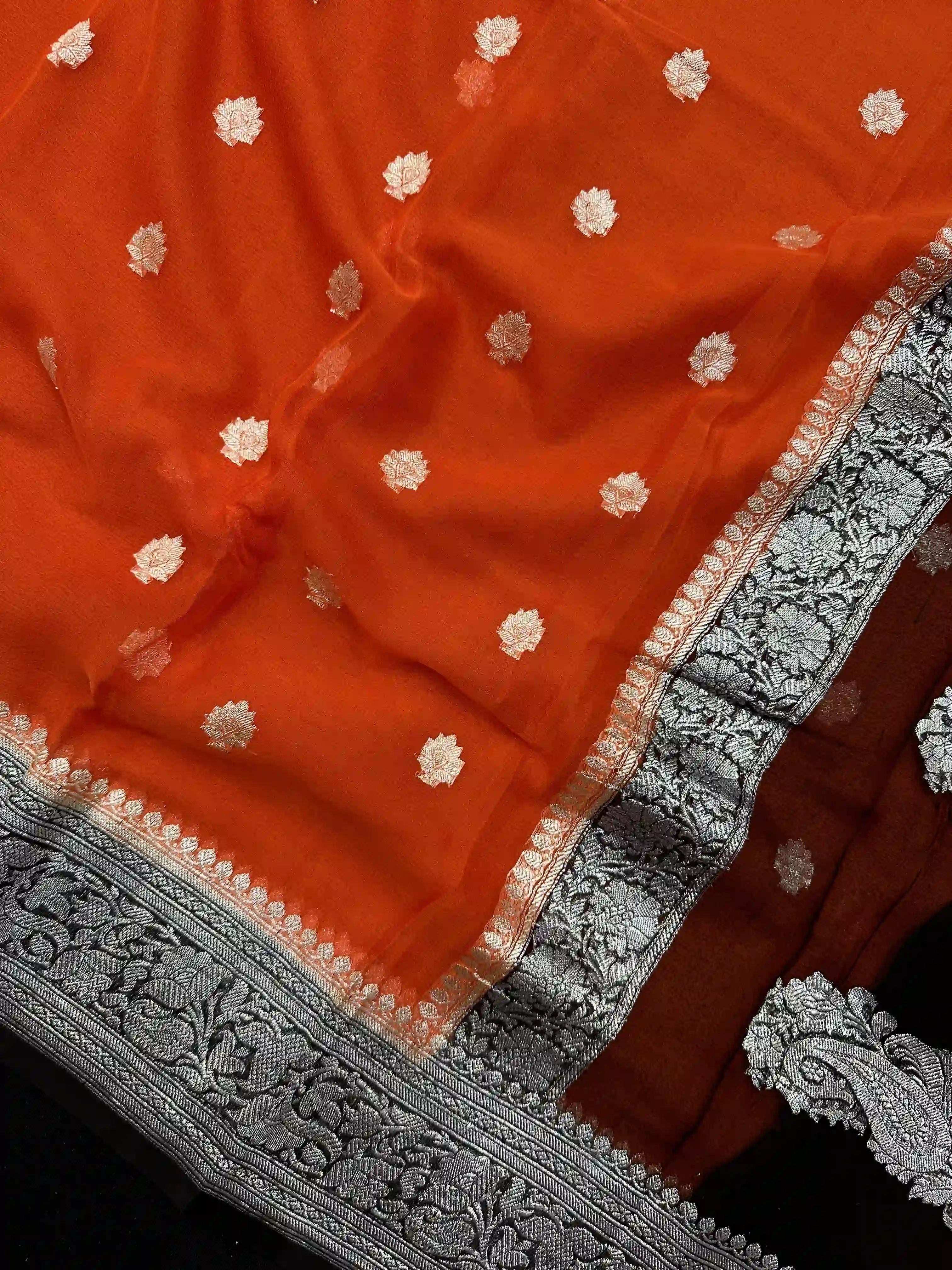 Banarasi Pure Khaddi Chiffon Saree