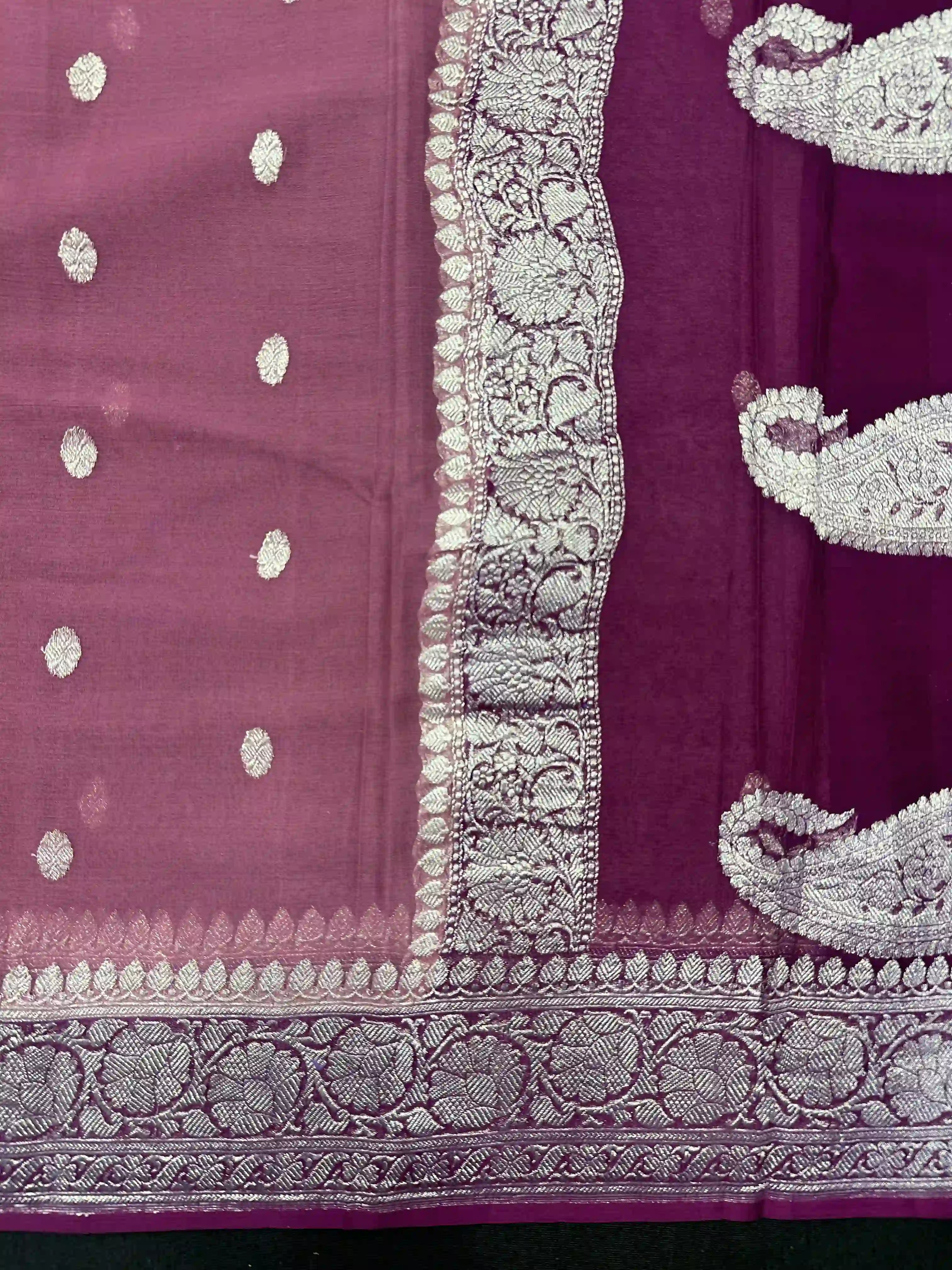 Banarasi Pure Khaddi Chiffon Saree