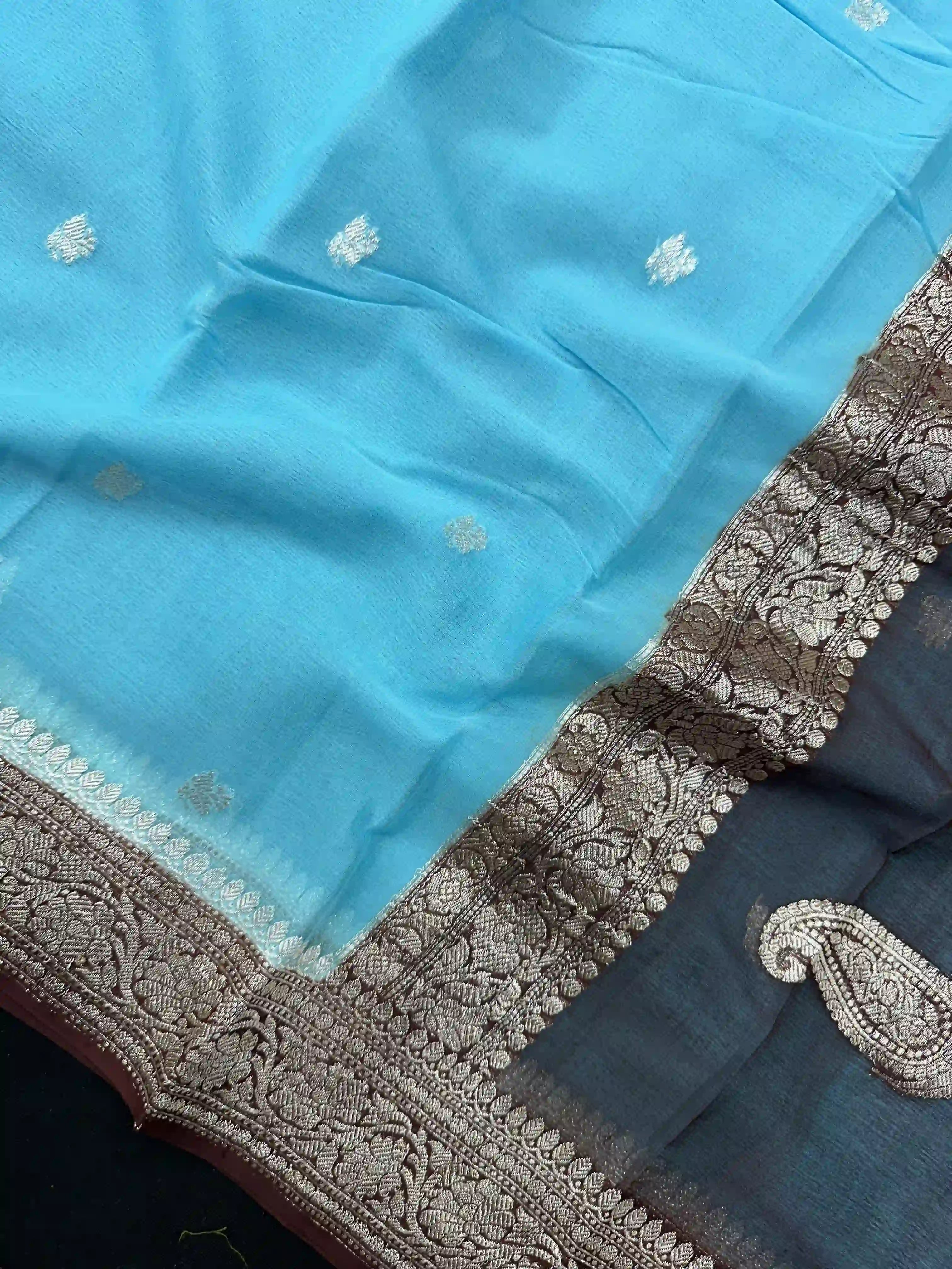 Banarasi Pure Khaddi Chiffon Saree