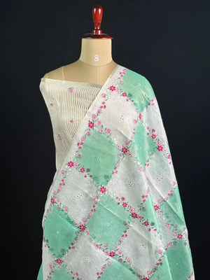 Elegant Floral Embroidered Saree