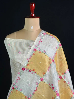Elegant Floral Embroidered Saree