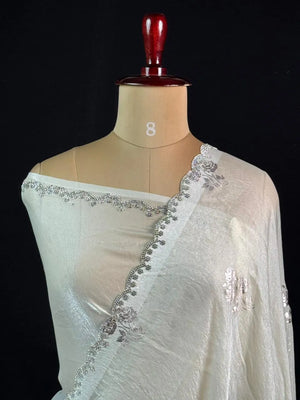 Shimmer Crush Silk Fabric Luxurious Textured Finish