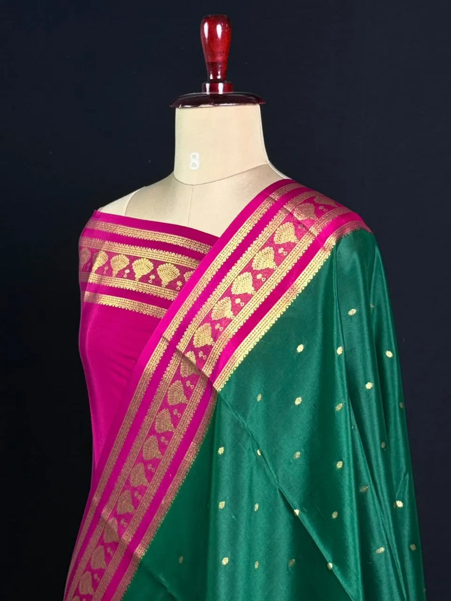 Pure Mysore Silk Saree with Elegant Jhumka Design