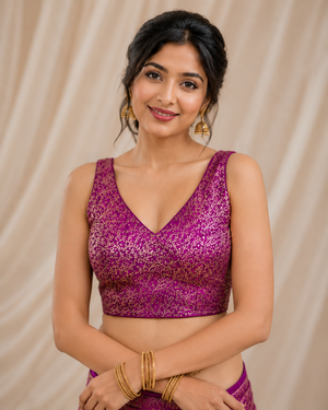 Rich Texture Jacquard Silk Designer Blouse