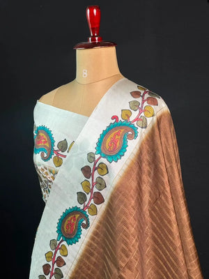 Premium Kalamkari Art Tussar Silk Saree