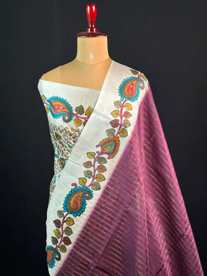 Premium Kalamkari Art Tussar Silk Saree