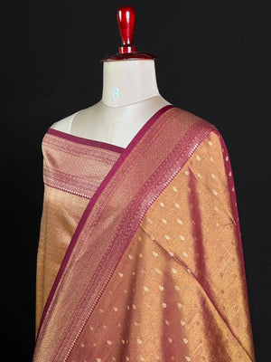 Semi Kanchi Tissue Silk Saree with Elegant Woven Border