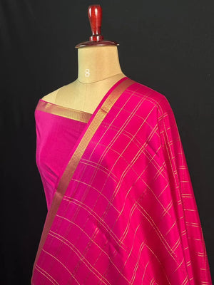 Luxury Pure Mysore Silk Saree with Karishma Self Chex Design