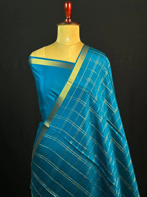 Luxury Pure Mysore Silk Saree with Karishma Self Chex Design