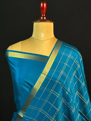 Luxury Pure Mysore Silk Saree with Karishma Self Chex Design
