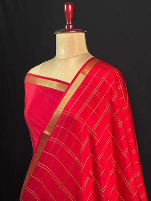 Luxury Pure Mysore Silk Saree with Karishma Self Chex Design