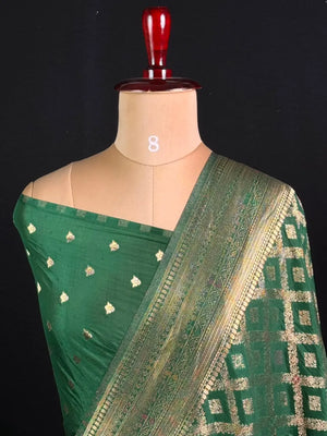 Latest Semi Georgette Silk Saree with Stunning Zari Pallu Design