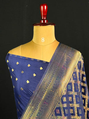 Latest Semi Georgette Silk Saree with Stunning Zari Pallu Design