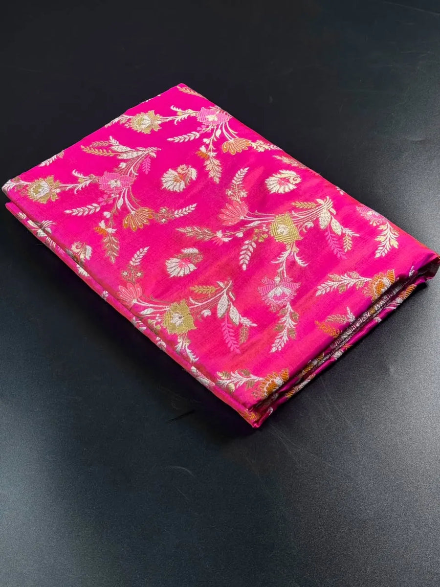 Pure Katan Silk Tilfi Saree with Meena Zari Work