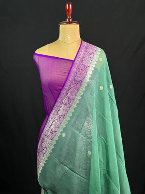 Banarasi Pure Khaddi Chiffon Saree