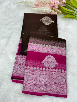 Banarasi Pure Khaddi Chiffon Metro Saree
