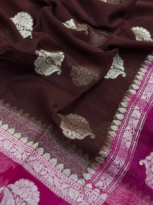 Banarasi Pure Khaddi Chiffon Metro Saree