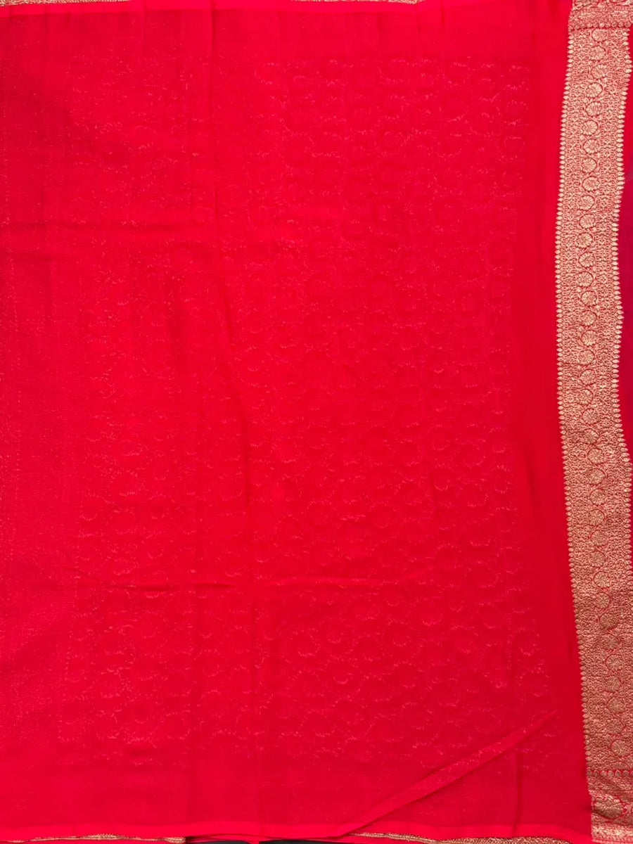 Pure Khaddi Georgette Handwoven Banarasi Saree