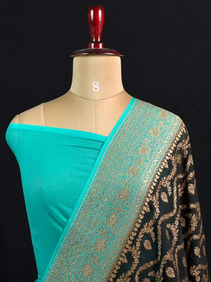 Pure Khaddi Georgette Handwoven Banarasi Saree