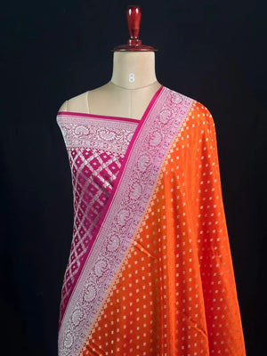 Noor-e-Banaras Pure Crêpe Silver Zari Weave