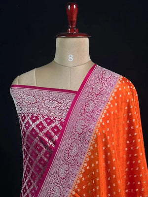 Noor-e-Banaras Pure Crêpe Silver Zari Weave