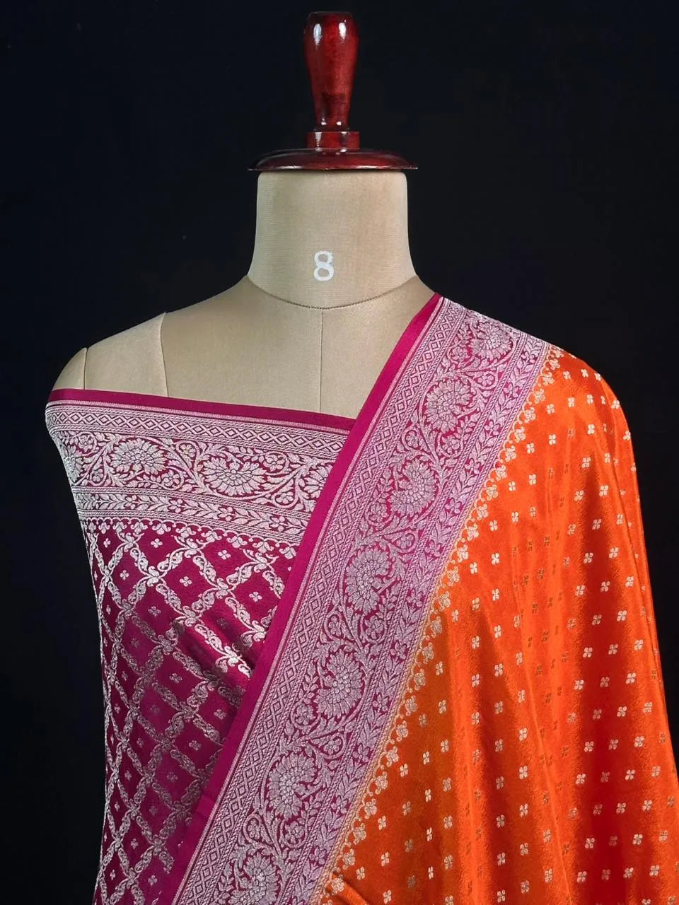 Noor-e-Banaras Pure Crêpe Silver Zari Weave