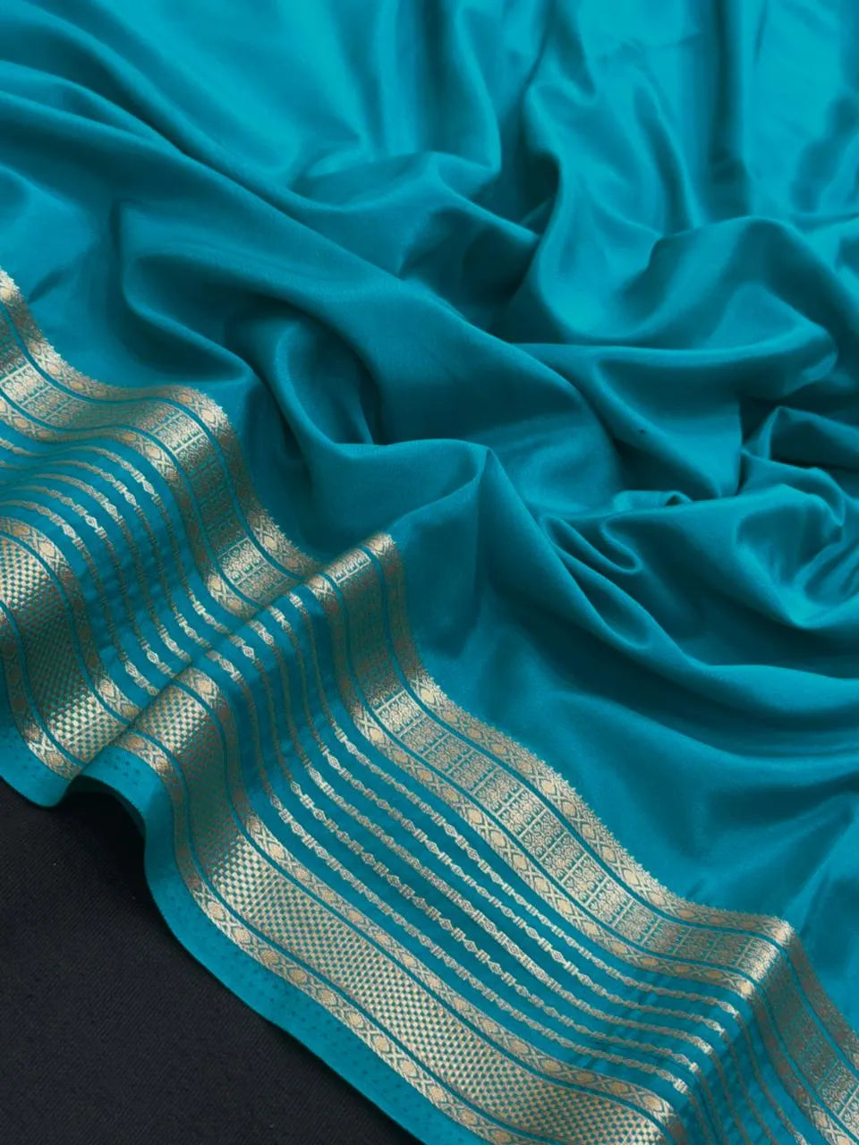 Luxe Drapes: Semi Mysore Crepe Silk Saree for Timeless Elegance-(KH Anusuya)