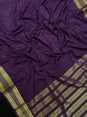 Luxe Drapes: Semi Mysore Crepe Silk Saree for Timeless Elegance-(KH Anusuya)