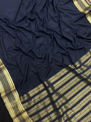 Luxe Drapes: Semi Mysore Crepe Silk Saree for Timeless Elegance-(KH Anusuya)