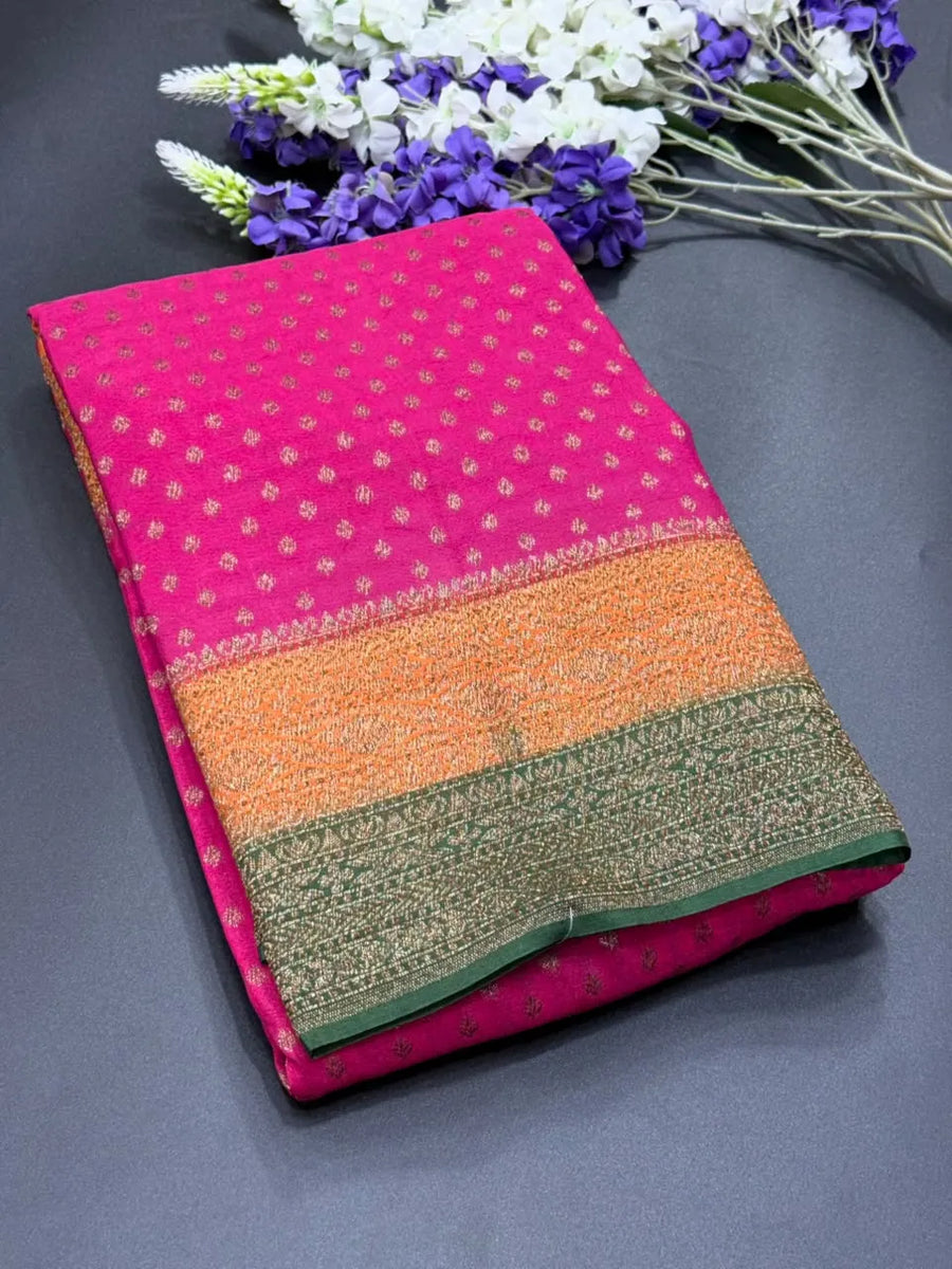 Premium Korean Silk Zari Saree