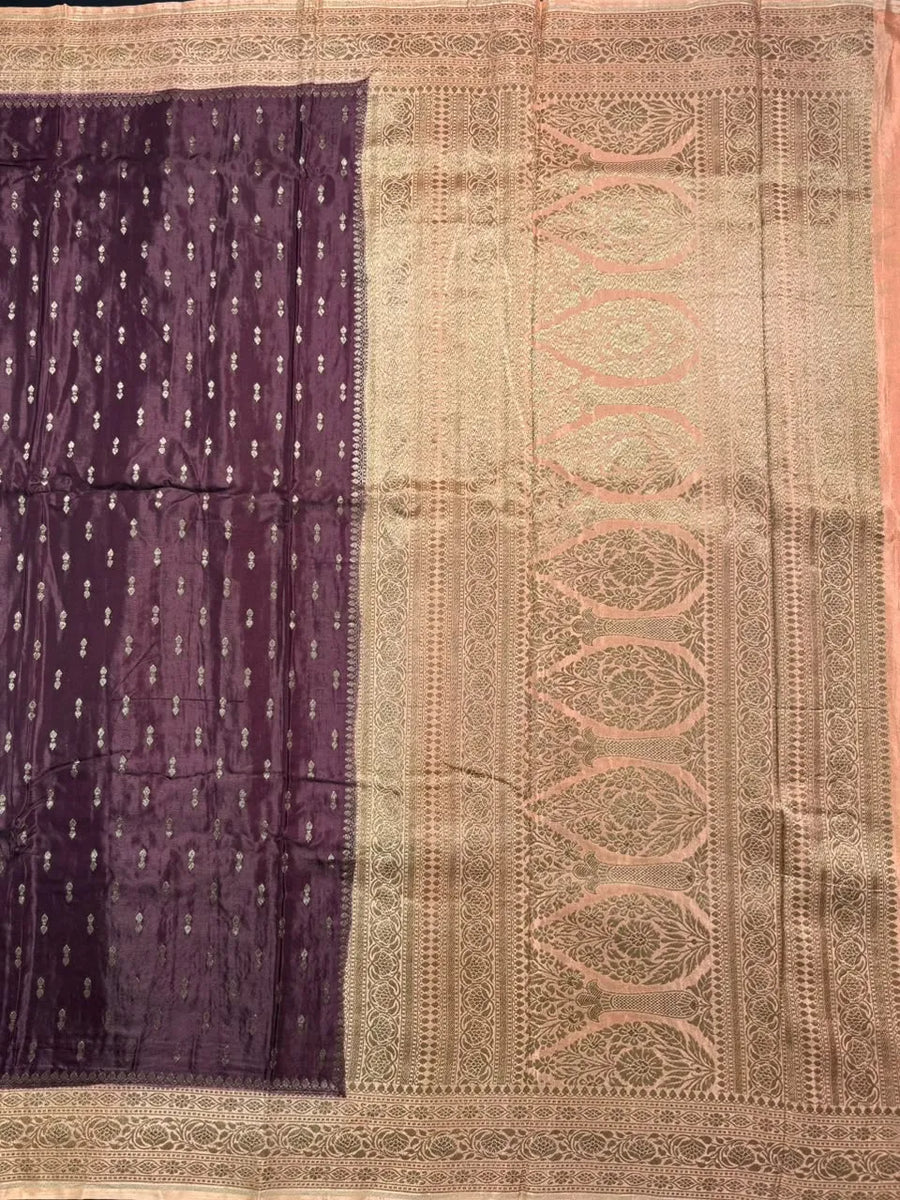 Korean Silk Floral Zari Saree
