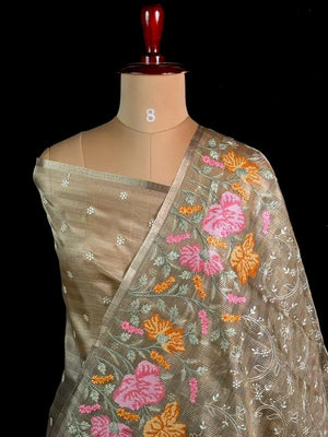Elegant Kota Multi Buta Saree with Floral Embroidered Pallu