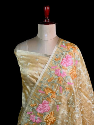 Elegant Kota Multi Buta Saree with Floral Embroidered Pallu