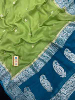 Banarasi Pure Khaddi Chiffon Saree