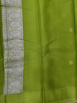 Banarasi Pure Khaddi Chiffon Saree-Self