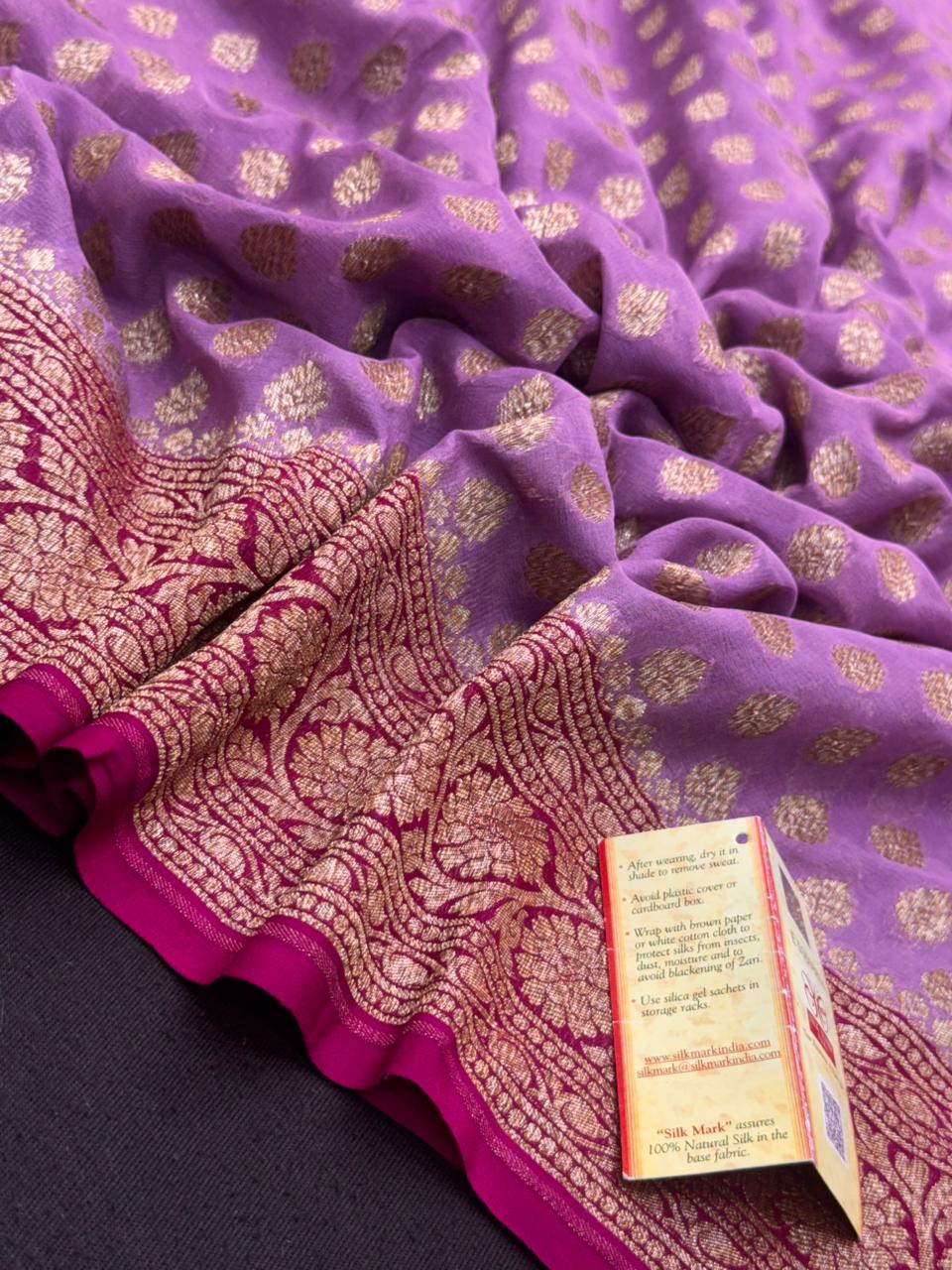 Timeless Pure Khaddi Georgette Silk Saree – The Ultimate Ethnic Wear for Wedding Celebration