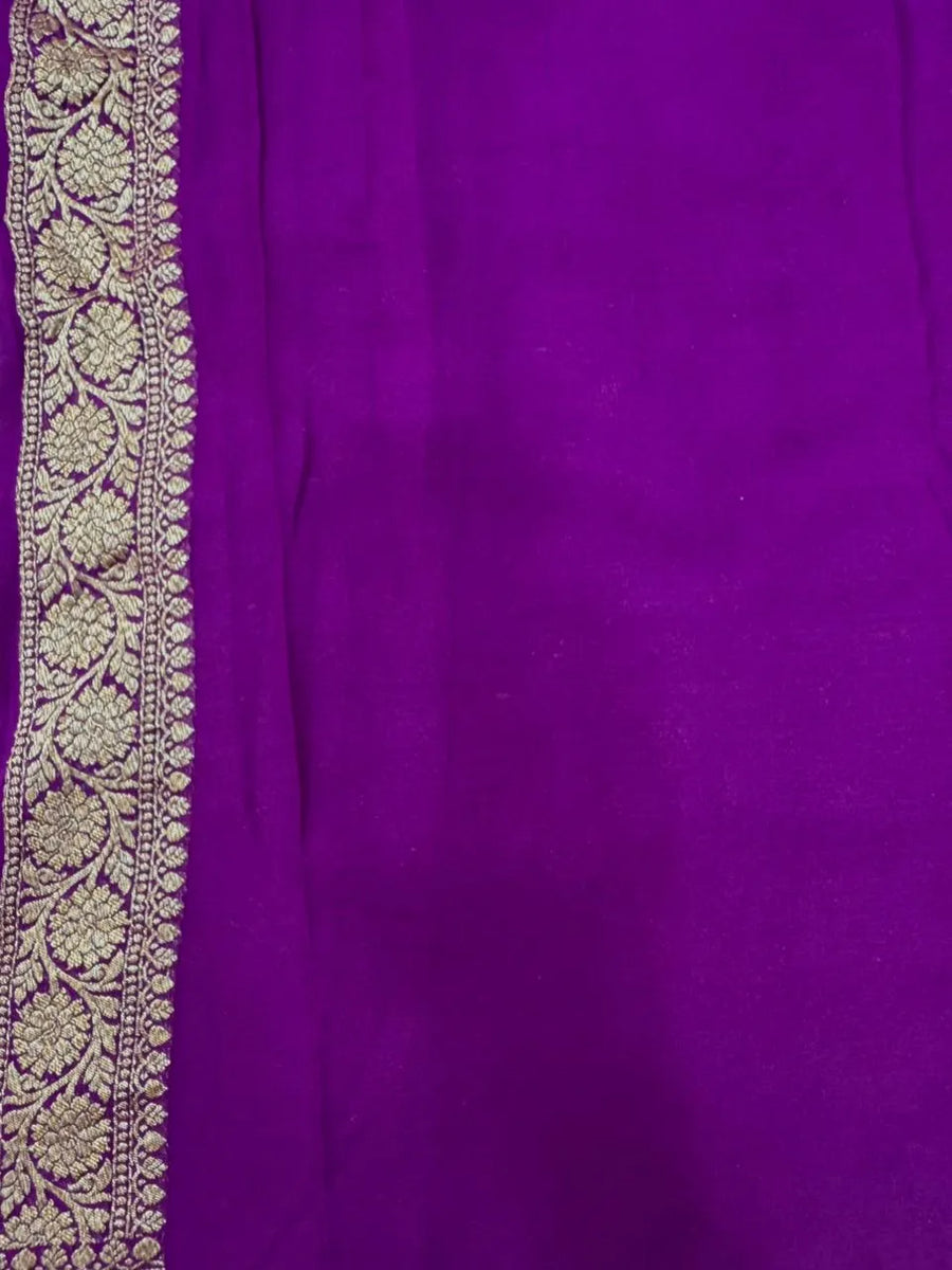 Pure Khaddi Georgette Saree – Handwoven Grace with Regal Zari Weave