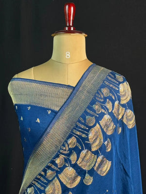 Simple Yet Stunning Khaddi Chiffon Saree Look