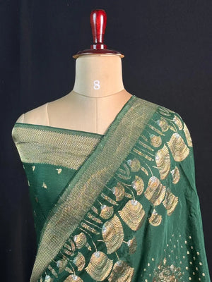Simple Yet Stunning Khaddi Chiffon Saree Look
