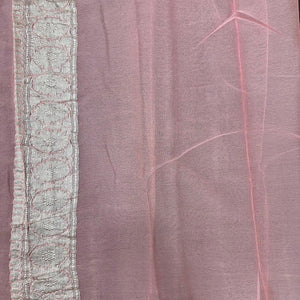 Banarasi Pure Khaddi Chiffon Saree-Self