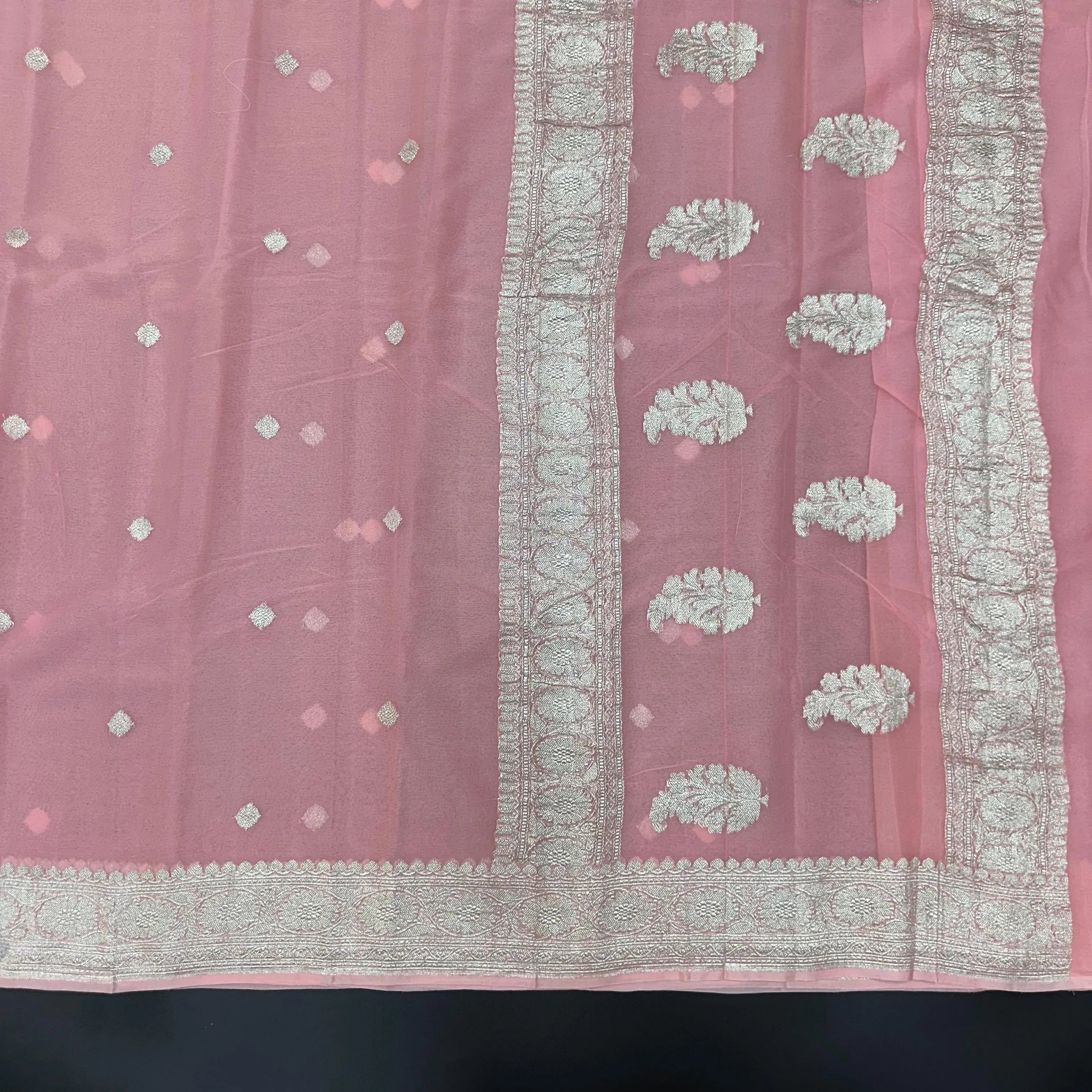 Banarasi Self-Color Pure Khaddi Chiffon