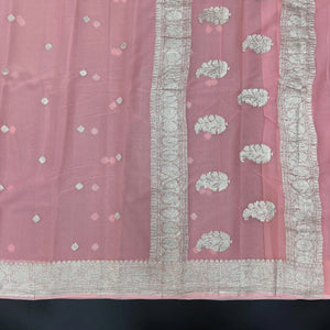 Banarasi Pure Khaddi Chiffon Saree-Self