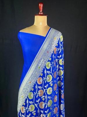 Pure Khaddi Georgette Meena Saree