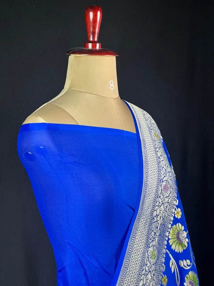 Pure Khaddi Georgette Meena Saree