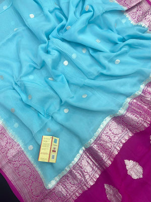 Banarasi Pure Khaddi Chiffon Saree